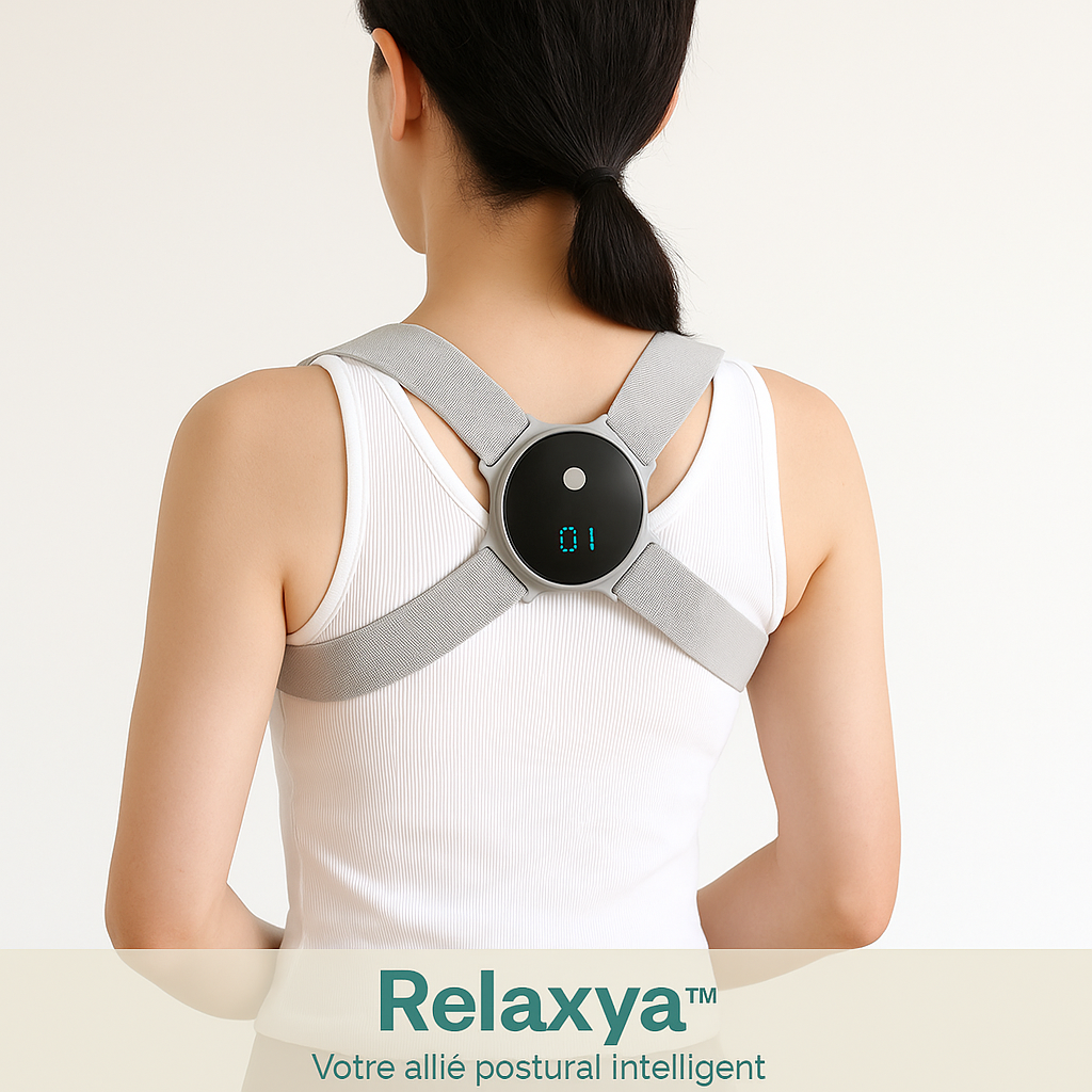 Correcteur de posture intelligent Relaxya porté par une femme